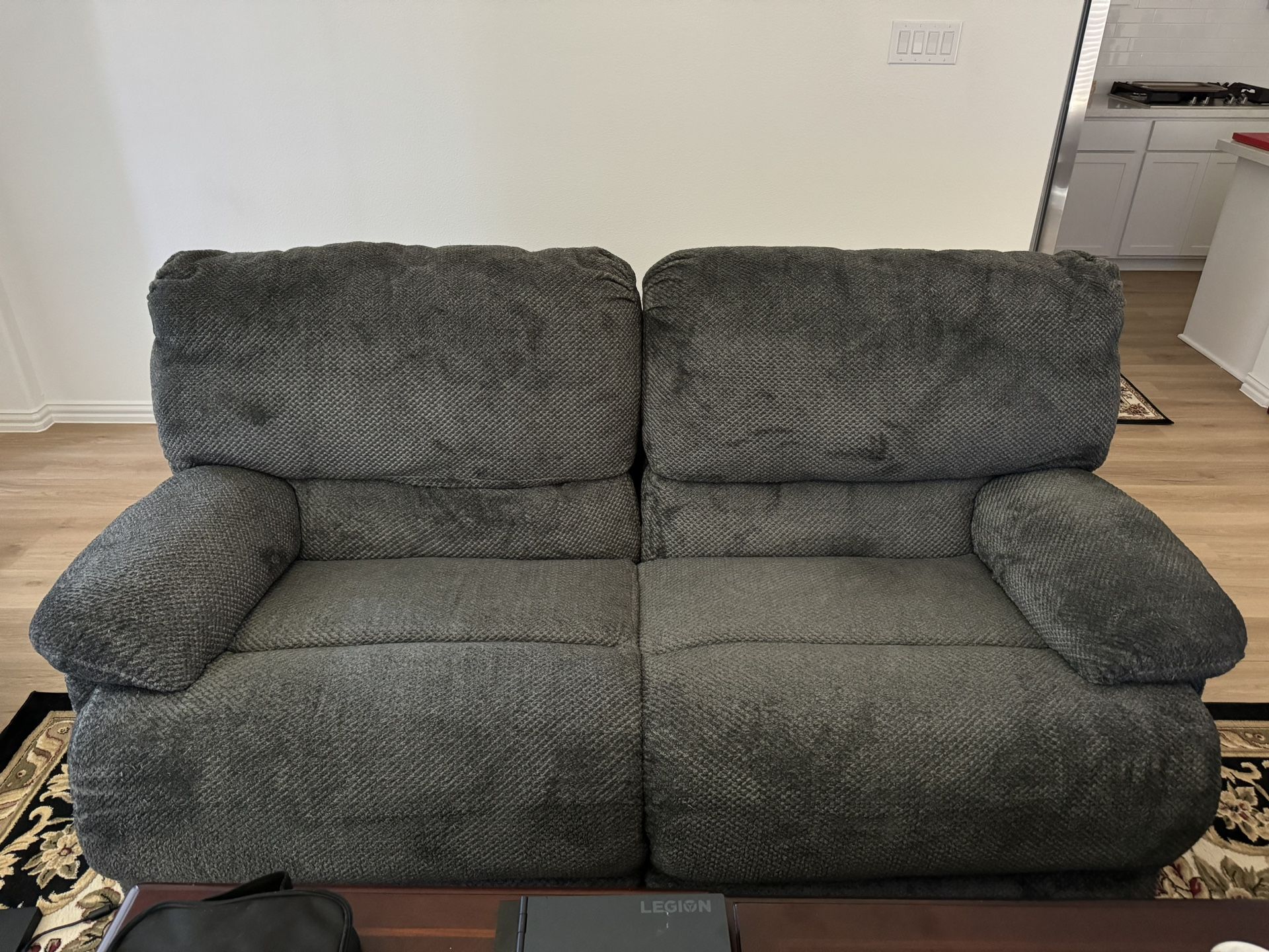 Bob’s Discount Furniture Alpine Gray Reclining Loveseat