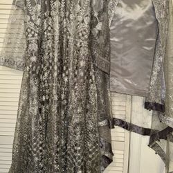 Net Embroidered Dress 
