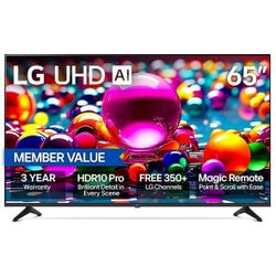 LG UHD  AI FLAT SCREEN TV 65"