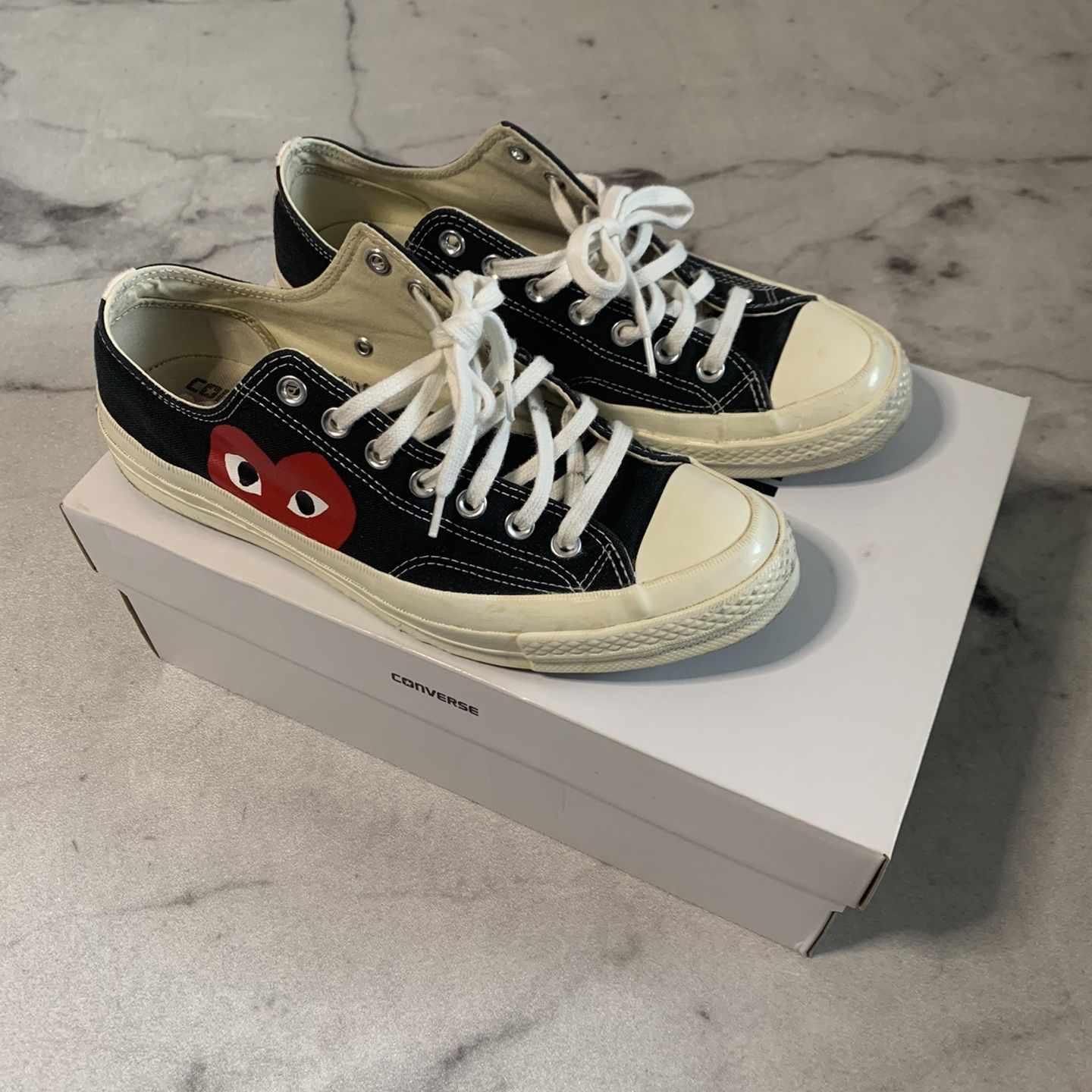 CDG Black Heart Converse Low Mens Size 10/10.5 for Sale in Way, WA -
