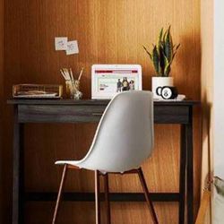 Paulo wood writing desk Whit drawer weathered smoke