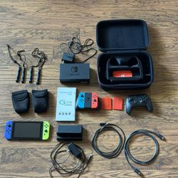 Nintendo Switch With 2 Games, 3 Controllers, And More!