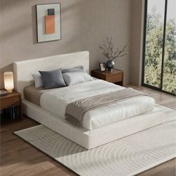 AirFrame Full Size Upholstered Bed Frame with Plush Padded Headboard Plush Padde