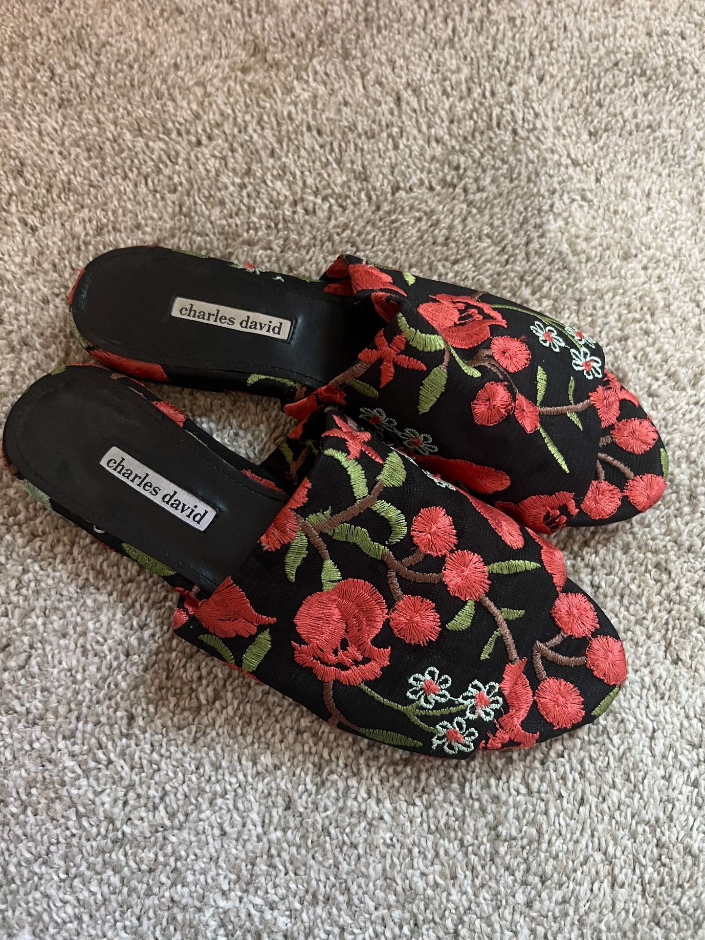 Charles David Floral Cherry Flats