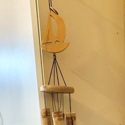 Wood sailboat wind Chime