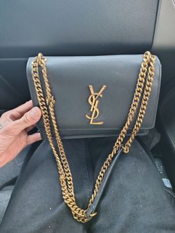 Saint Laurent YSL Black Leather Chain Shoulder Bag 100% authentic