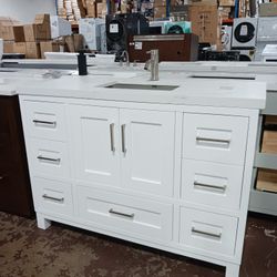 48in Bathroom Vanity With Quartz Top And Sink Included