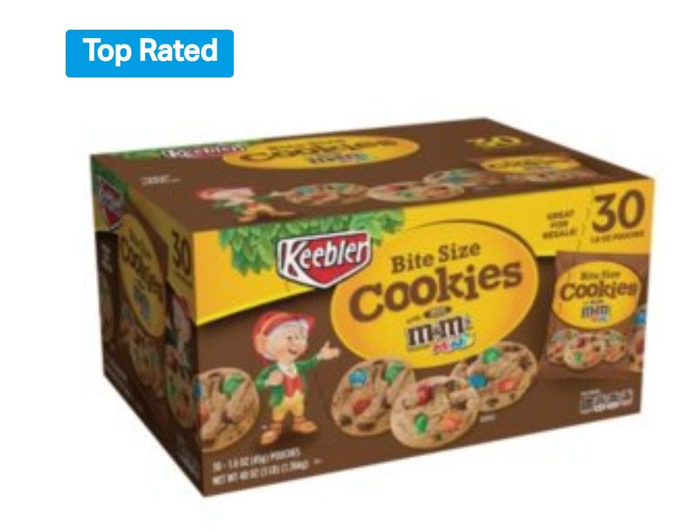 Keebler M&M cookies 1.6 oz, 30ct