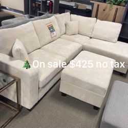 No Tax $465 Sectional Sofa With Storage Ottoman 