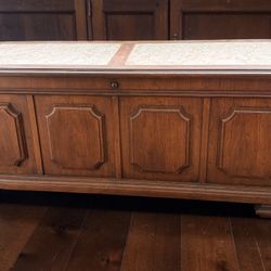 Lane Cedar Chest 1967 Vintage Hope Chest w/ Marble Top – Walnut