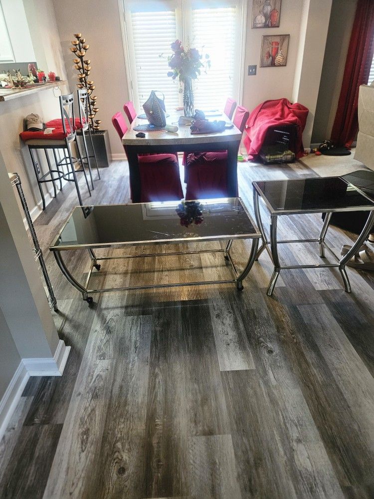 Glass Coffee Table And 2 End Tables