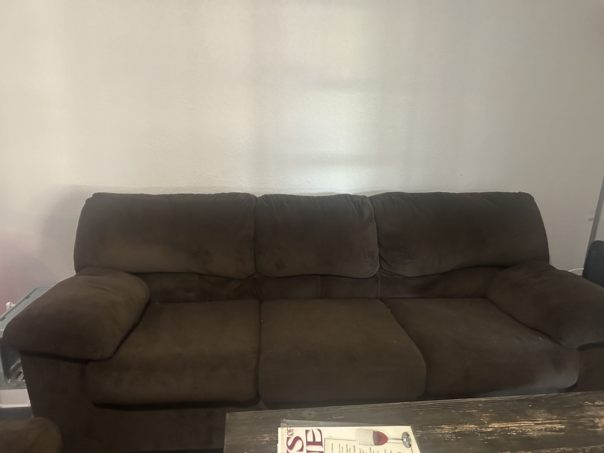 Brown Couch and Loveseat Sofa Set