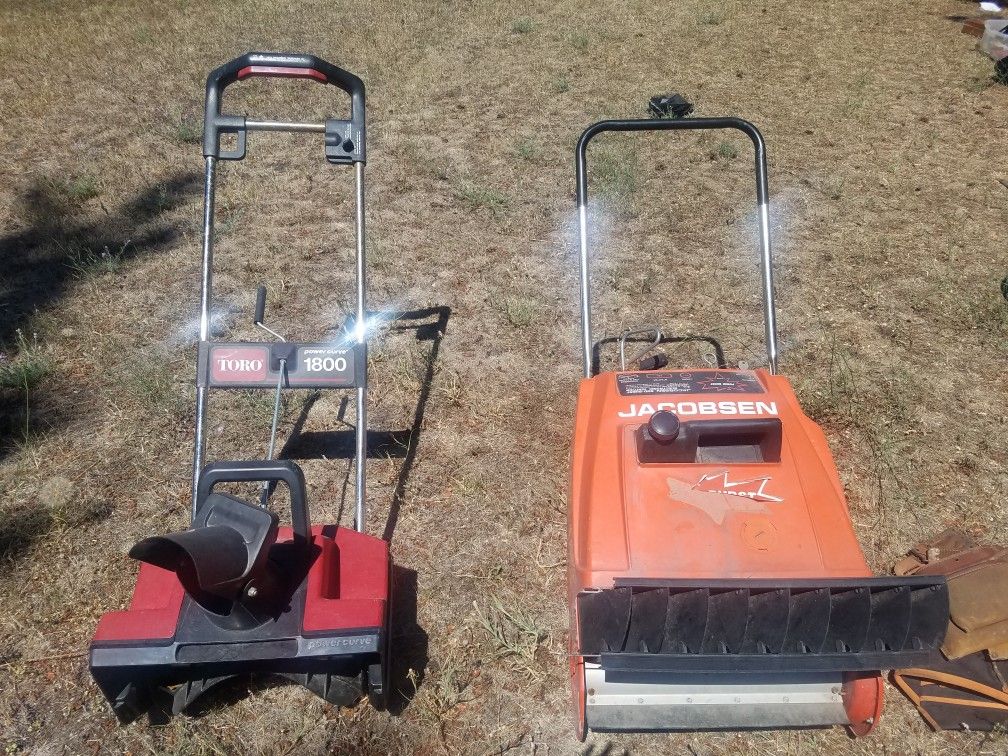Snow blowers Toro power curve 1800 and Jacobsen Sno burst two for one special - price drop!