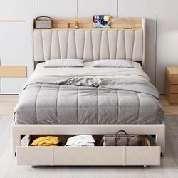 Queen Size Bed Frame with Storage