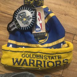 Golden state warriors Joggers size medium and knit hat