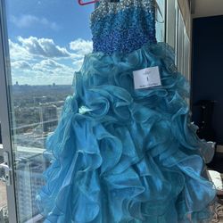 Beautiful Teal Tiffany Pageant Dress