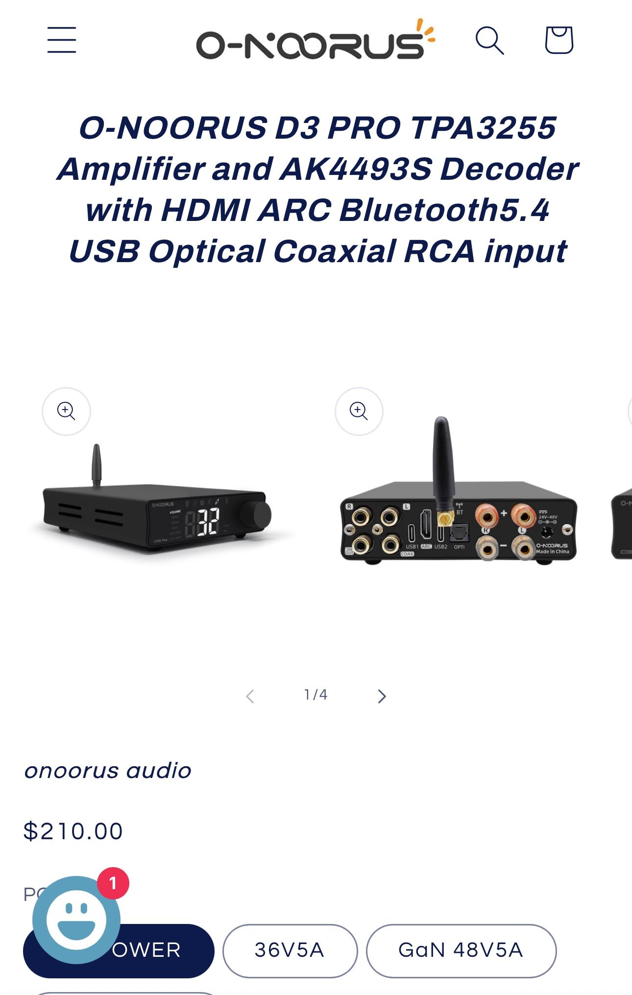 O-NOORUS D3 PRO TPA3255 Amplifier