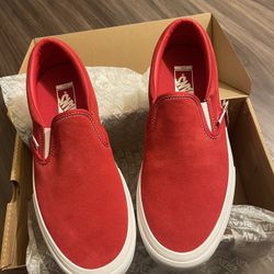 Size 10 Vans Slip On’s Red Suede Men’s