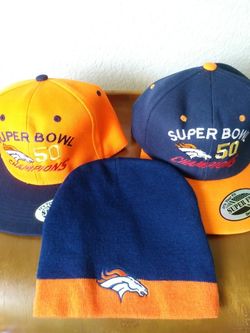Broncos caps and beanie