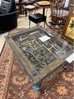 “One of a kind Car Parts Coffee Table