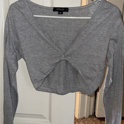 Missguided Crop Tie Long Sleeve