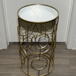 Gold, Mirrored Side Table