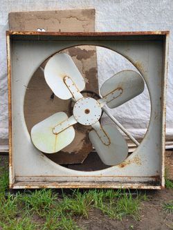 Vintage / Industrial 48" x 48" Belt-Drive Whole House Attic Fan.