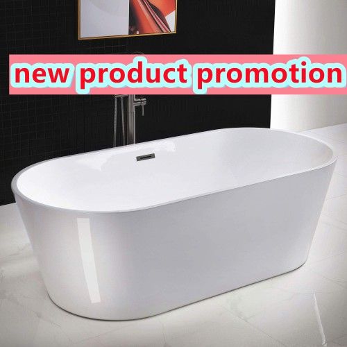67” Freestangding Bathtub,Bath Tub, White Soaking Tub – Oval Acrylic Bathtubs cUPC Certified