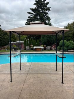 Patio cover/awning with shelves