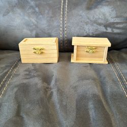 New With Tags 2 Wood Hinged Lid Box DIY Paint Art Craft 