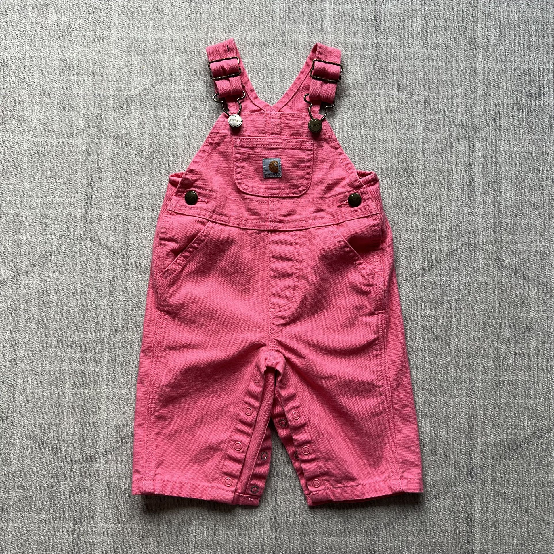 Carhartt Infant Baby Girl’s Hot Pink Carhartt Overall Bibs size 3 Months