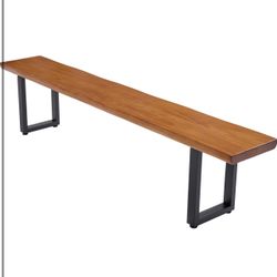 Brand New In The Box- Solid Wood Top Bench with Metal Legs Durable Long Bench for Home Office Living Room Dining Room Versatile Multi Size Options Per
