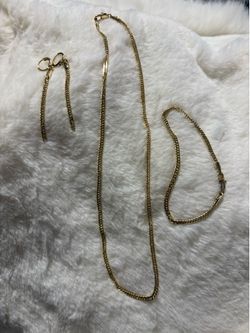 14 K gold plated set,, set  de 14 K laminado.
