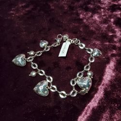 Brighton Stellar Heart Charm Silver Bracelet