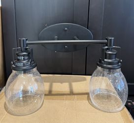Modern Seeded Glass Vanity Light – 2-Light