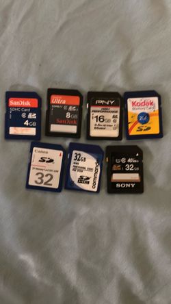 SD cards from 2gb - 32gb