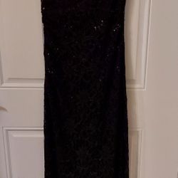 Ralph Lauren One Shoulder Black Sequin Cocktail/Prom Dress (EUC)