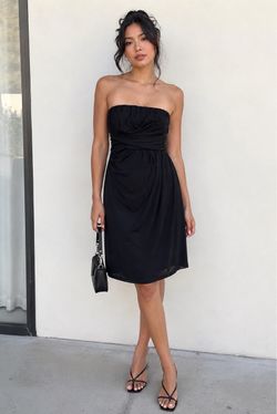 NWT The Limited Strapless Black Dress Ruched Sweetheart Knee Length Small