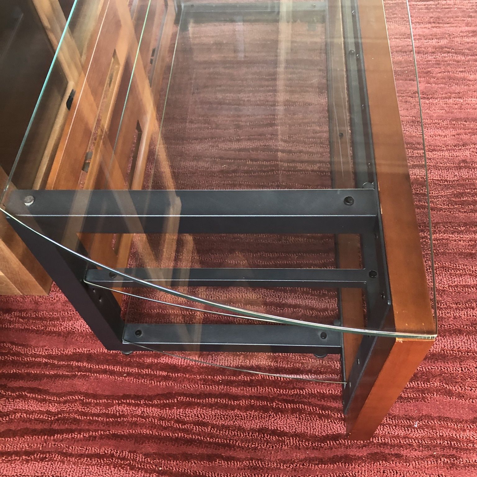 Entertainment Stand With 3 Glass Shelves