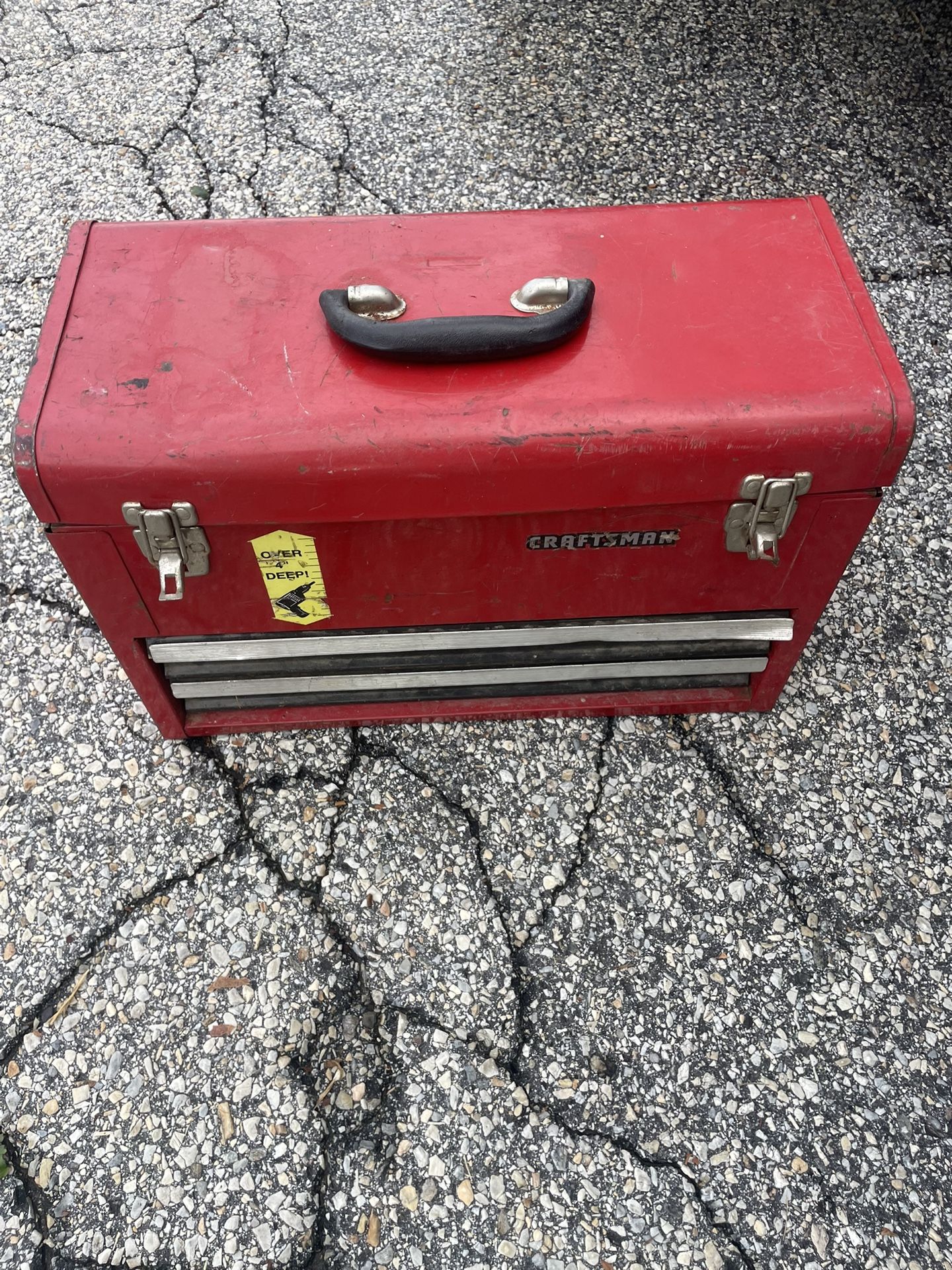 🪛🛠️🪛🪚🔨 VINTAGE METAL CRAFTSMAN TOOL BOX 🪛🛠️🪛🪚🔨
