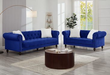 Sofa and Loveseat Royal Blue on sale for: