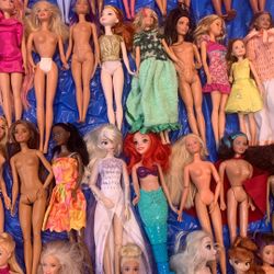 45 Barbies Barbie Doll Lot Elsa Ariel Moana Etc