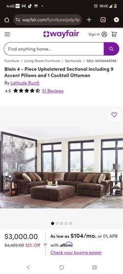 Beautiful sectional sofa Large with ottoman