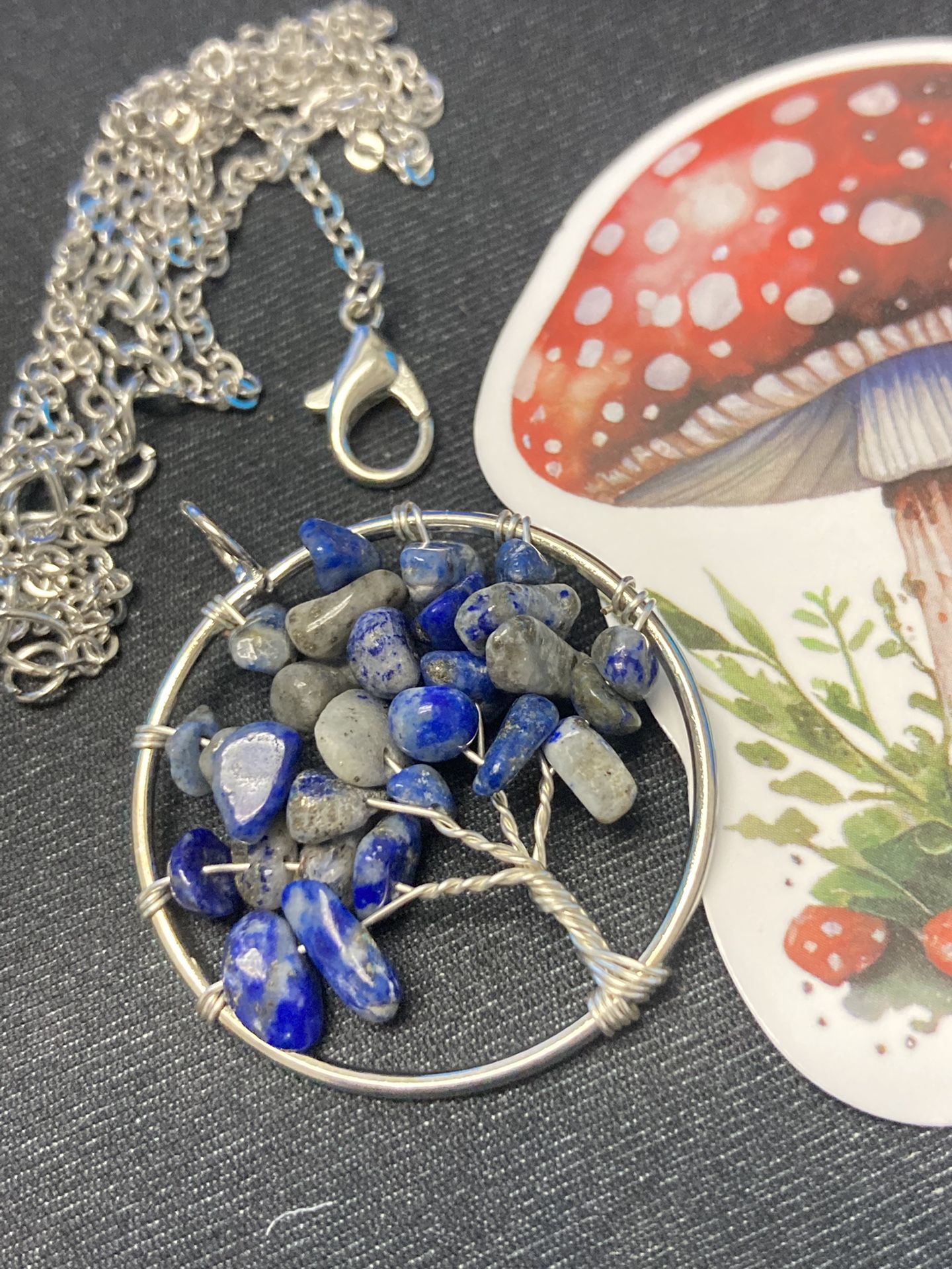 Handcrafted Wire Wrapped Crystal Tree Of Life Necklace