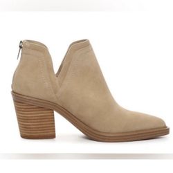 Vince Camuto Riggie Tortilla Oilsue Ankle Block Heel Booties Women's 7.5