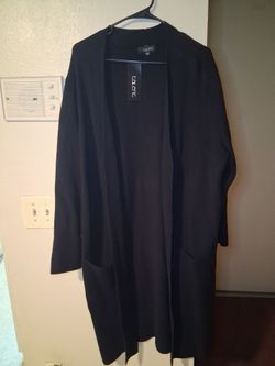 Talent Black Long Open-Front Cardigan