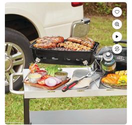 Grill Expert Grill Parrilla Portátil de Gas Propano Negra de 1 Quemador de 17.5 Pulgadas, con Tapa Removible