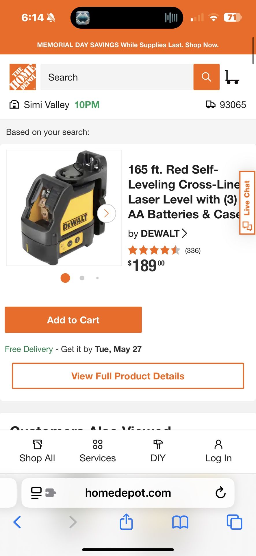 Dewalt Cross Line Laser DW088