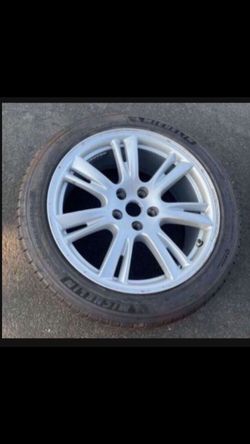 1 Only - 245/45zr19 5x4.72 5x120 Stock Split Spoke Tesla Model S X Bmw Wheel Rim With New Michelin Pilot Sport 4 90% Treads Tire 2023 DOT!!!!!!!!!!!