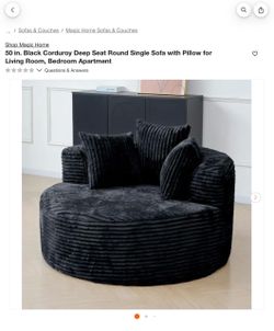 Boneless Couch/ Black Sofa